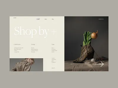 AVST Menu Preview Page blog concept design e commerce fashion grid homepage interface menu models online photo promo shop store typography ui ux web website