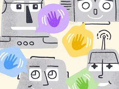 APIs api hellosign illustration illustrator robot robots texture vector