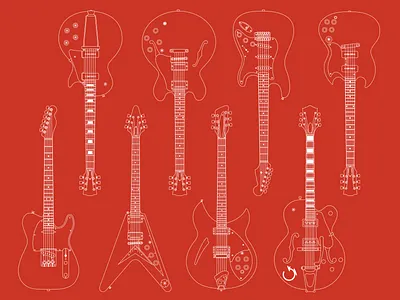 Guitar Illustrations fender gibson guitar illustration