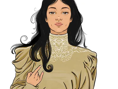 Procrastiworking with A. Mucha digital illustration