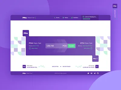 Poa Bridge app bitcoin branding clean crypto design ethereum flat icon icons illustration logo poa shadow typography ui ux vector web website