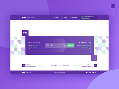 Poa Bridge app bitcoin branding clean crypto design ethereum flat icon icons illustration logo poa shadow typography ui ux vector web website
