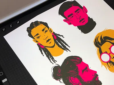 Lovely Lil Faces ann arbor design digital art face head illustration ipad pro portrait practice procreate