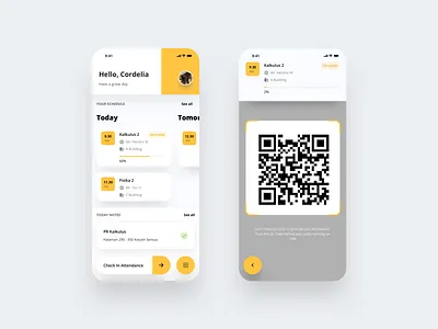 Student Portal - Mobile App Exploration Clean Version app clean dailyui design dribbble e commerce flat flatui icon iphonex landing page layout typography ui uiux ux yellow
