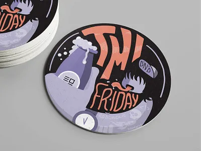 StickerMule Coasters... YASSS beer coasters dark fridays illustration orange people purple stickermule the main ingredient tmi