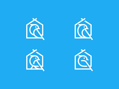 Logo for a construction company bird character construction home house logo logotype minimalism nature