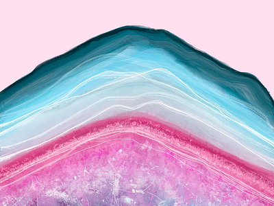 Practicing Painting Agate agate blue blue and yellow design crystal digital art geode painting pink shiney