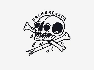 Backbreaker artist black and white hand lettering illustration lettering skull skull a day skull art tattoo traditional tattoo type vintage
