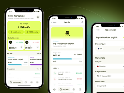 Redana - Budget Planner Mobile App Design budget finance investment ios management mobile money personal planner ui design uiuxdesign wallet