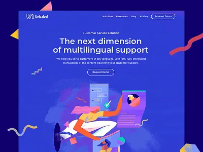 Unbabel Customer Service Solution artificial intelligence brand enterprise landing page startup unbabel user experience user interface website