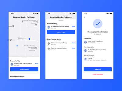 Parking Reservation App app branding concept dailyui dailyuichallenge design dribbble ecommerce illustration inspiration interaction design minimal parking app shot sketch typography ui ui ux ux vector