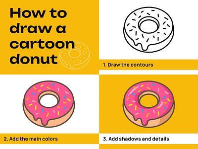 How to draw a cartoon donut adobe brand branding cartoon design donut elegant graphic design illustration illustrator lesson logo logotype mark minimalism minimalistic modern sign tutorial vector