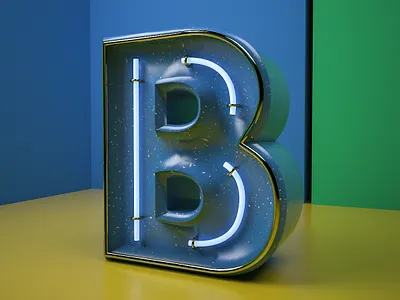 Daily Render 14 - B Letter 3d b c4d cinema 4d letter typogaphy vray vrayforc4d