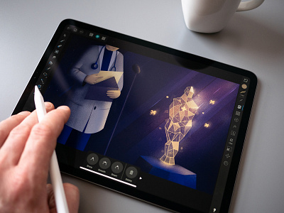 Healthcare Artificial Intelligence Oscar academy awards affinity affinitydesigner ai apple artificial intelligence doctor drawing gold golden health app healthcare illustration ipad oscar oscars physician statuette stethoscope