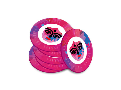 Entry for StrickerMule coaster challenge branding coaster colorful creative graphic design illustrator stickermule uiux design