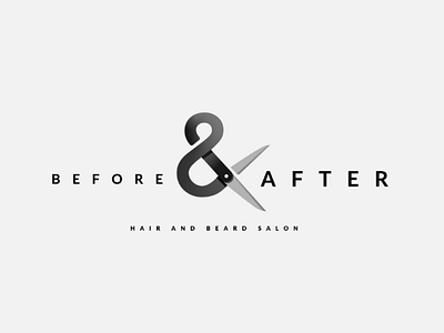 Before and After logo concept barber concept hair hair salon logo scissors