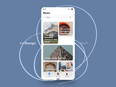 News - Zero X7 adobe xd app design kit mobile app ui xd