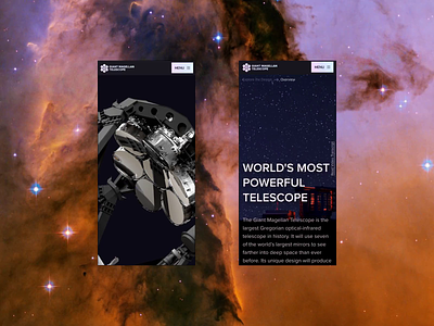 Giant Magellan Telescope — Telescope Overview Mobile 3d adaptation animation bachoodesign clean design gmto interface mobile motion graphics space telescope ui ux website