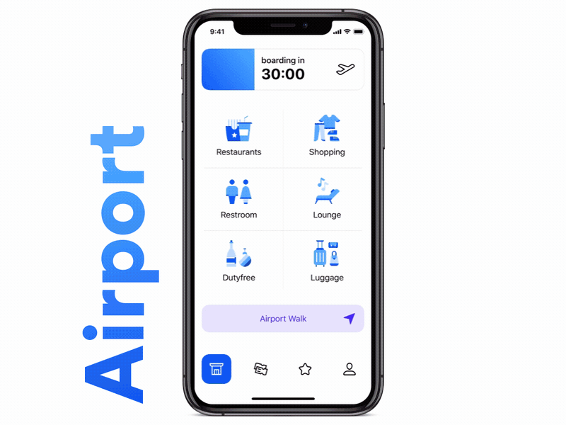 Airport App Concept airport animation app concept contest flight flight app ios iphone x plane principle tickets