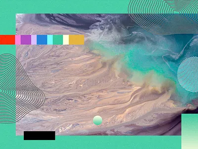 Seeker - Style Guide - Illustration Study branding collage color earth identity illustration news science style guide technology texture topographic