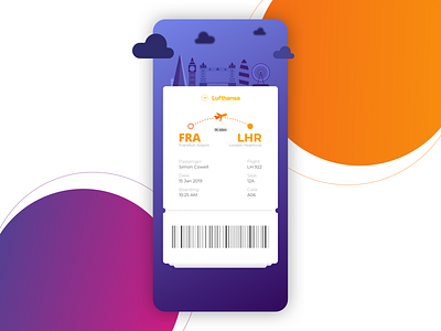 Lufthansa - Mobile Boarding Pass Concept airline app boarding pass branding design graphics illustration logo lufthansa minimal travel travel app typography ui uidesign ux