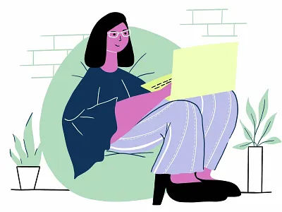 Workweek illustration procreate women