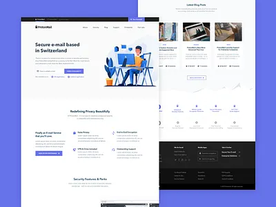 ProtonMail Homepage Exploration #2 blue dark homepage layout secure site swiss ui user experience user interface ux website