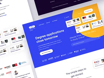 Online Degree website clean degree design education education website interface landing learn minimal module online page search study ui university ux web webpage website