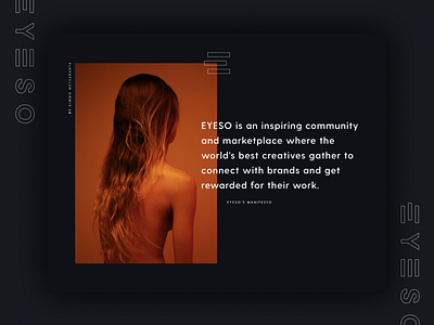 EYESO - marketplace for photographers black branding clean dark design logo marketplace minimal photo photo app photographer photography photography app stock photos typography ui user interface ux webdesign website