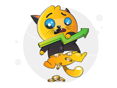 Binance Cat 2d character 2d design animation binance bitcoin blockchain blockchain game cat character character design coin crypto currency flat game game art illustration illustrator kitty money vector