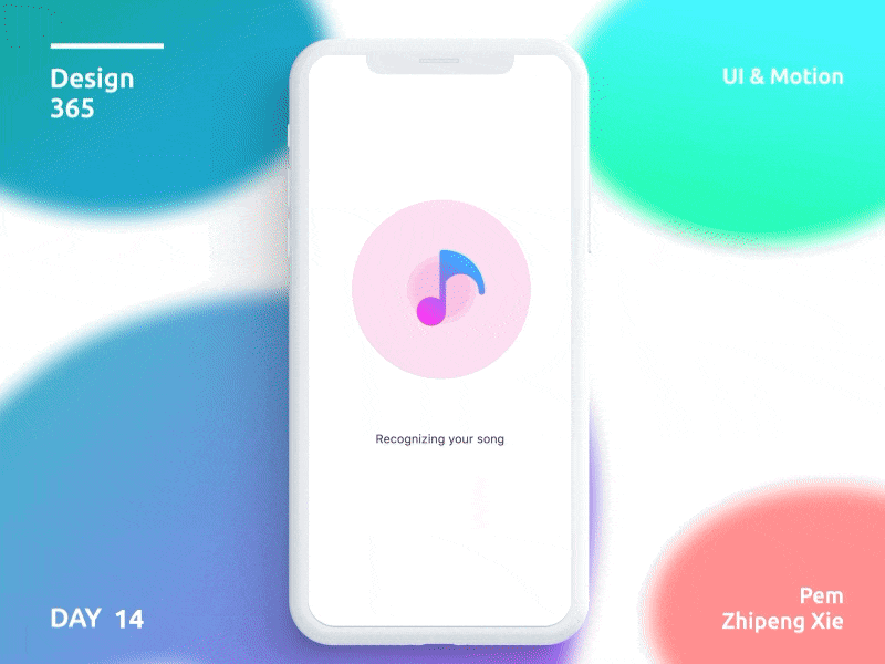 Day 14 - Music recognizing app #Design365 appdesign dailyui iosapps iosdesign mobileapp prd prototype sketchapp ui uidaily uidesign uigradient userexperience userinterface userinterfacedesign uxdaily uxgradient uxigers web websites