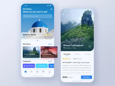 Travel App - Exploration design exploration gradation gradient illustration mobile mobile app nature travel travel app typography ui ux vector