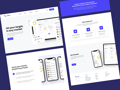 Surface - Landing page design for CRM platform clean crm design landing for saas landing page design minimal ui web design website design website for saas