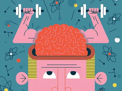 Mind over Matter character conceptual digital editorial folioart illustration john devolle line vector