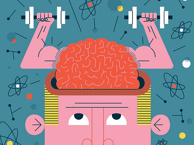 Mind over Matter character conceptual digital editorial folioart illustration john devolle line vector