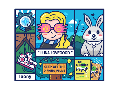 【Harry Potter】Luna book crystal ball girl rabbit shoes sky tree