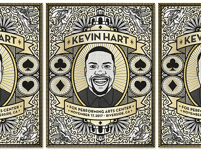 Kevin Hart Riverside comedian comedy cool fox performing arts center gig poster illustration kevin hart riverside