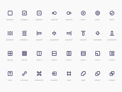 Super Basic Icons - Interface Set align app basic design frame freebie grid icons interface layout line outline sketch stroke symbols typography ui ux vector web