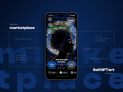 NFT Marketplace - Mobile app app app design blockchain crypto cryptocurrency marketplace mobile app mobile app design mobile design mobile ui nft nftart