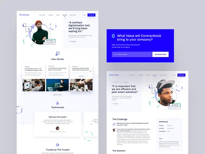 Contractbook - Customer Stories contractbook landing page layout ui web website www