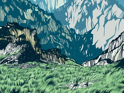Pico do Arieiro illustration procreate app