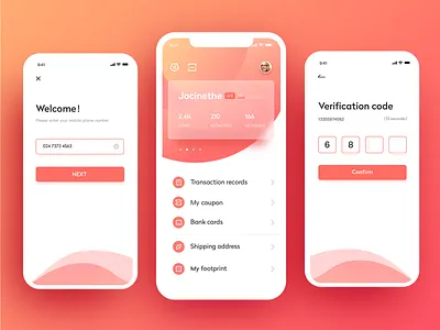 Personal center interface card frosted login my