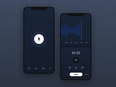 Recording Screen - Dark mode ππΌπ app button buttons darkmode design icons ios iphonexs katarina ondrejickova minmal okatarina pause record button recorder recording recording screen redesign time timeline ui