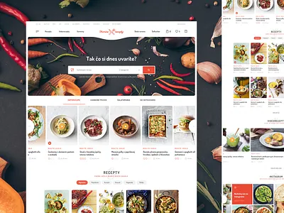 Mamine Recepty TV JOJ clean cook cooking header homepage logo portal recipes responsive slovakia tv ui ux web webdesign website