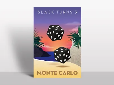 Slack Monte Carlo design flat illustration poster poster art vector