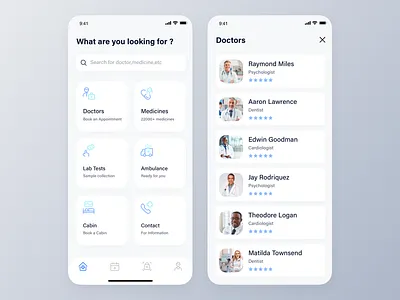 Healthcare App Design Concept ambulance app appointment clean design doctor app drugstore health app homecare hospital hospital app ios app medical app mobile app patient product ui ux