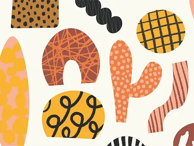 Desert Sunset abstract cactus colors desert gouache illustration mixture pink shapes southwest sun sunset texture