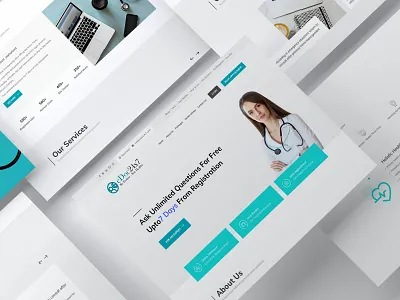 eDoc 24×7 - Meet a doctor online 24x7 24×7 digital health doctor healthcare homepage landing page medical online doctor pharma pharmacy portal redesign ui website