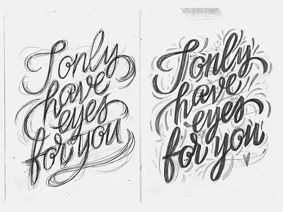 Eyes for you 💜 fourplus lettering love sketches valentine card