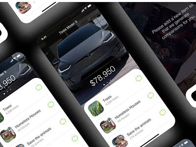 Luxury or Charity? app clean design ios mobile simple ui ux